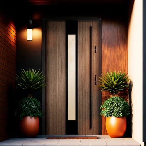 Lesena-vhodna-vrata-2-kljucavnici-steklo-po-sredini