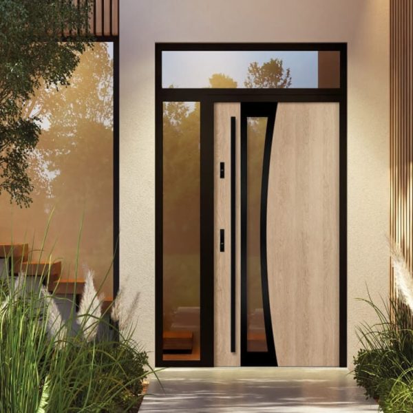 Moderna lesena vhodna vrata Galux